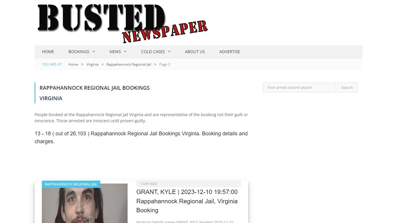 Rappahannock Regional Jail, VA Mugshots - page 2 - BUSTED NEWSPAPER
